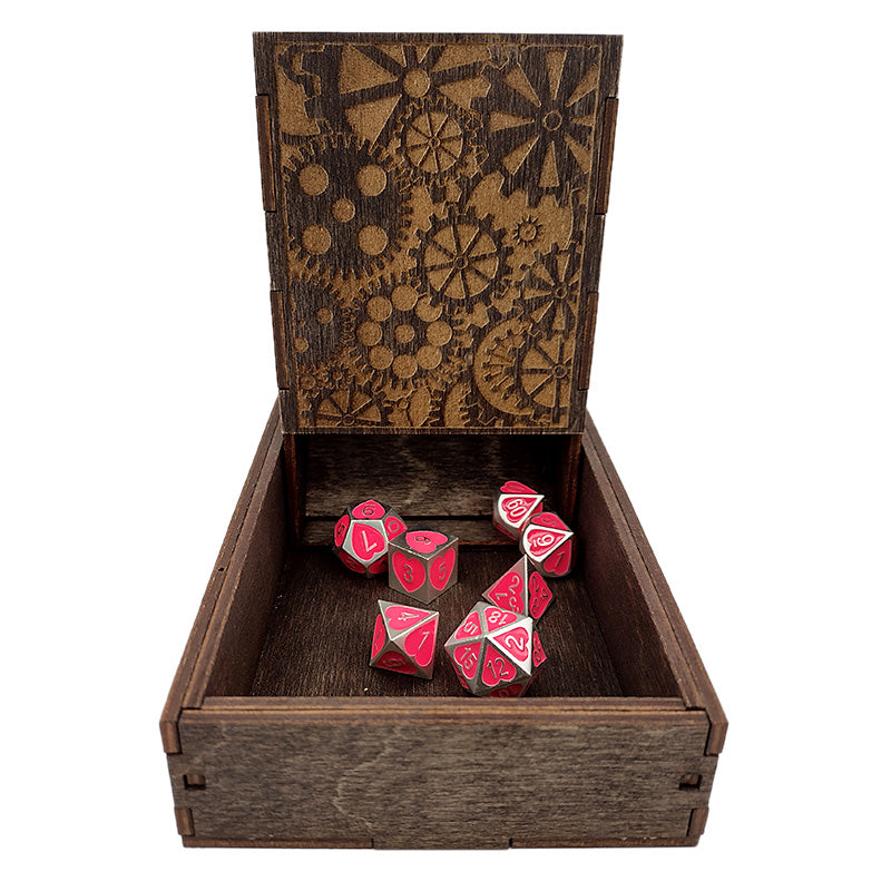 Handmade Wooden Dice Tower Steampunk Etched