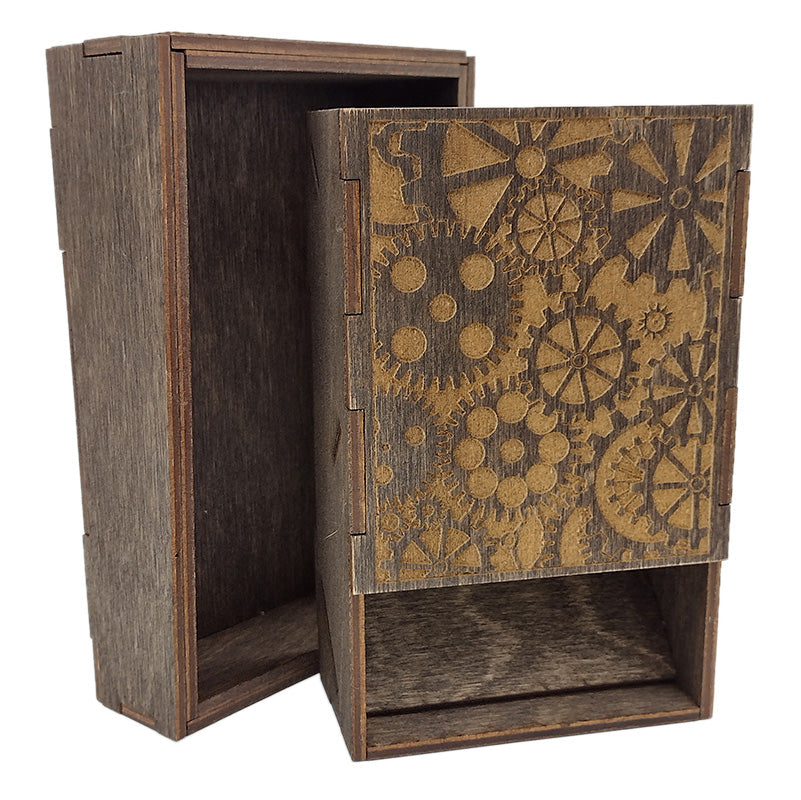 Handmade Wooden Dice Tower Steampunk Etched