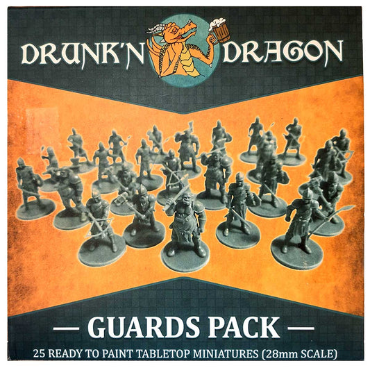 25 Fantasy GUARDS Miniatures for Tabletop/Dungeons and Dragons Roleplaying Games