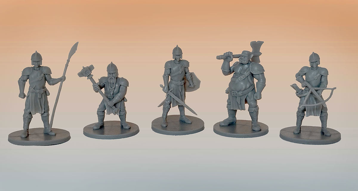 25 Fantasy GUARDS Miniatures for Tabletop/Dungeons and Dragons Roleplaying Games