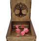 Handmade Wooden Dice Tower Tree of Life Etched